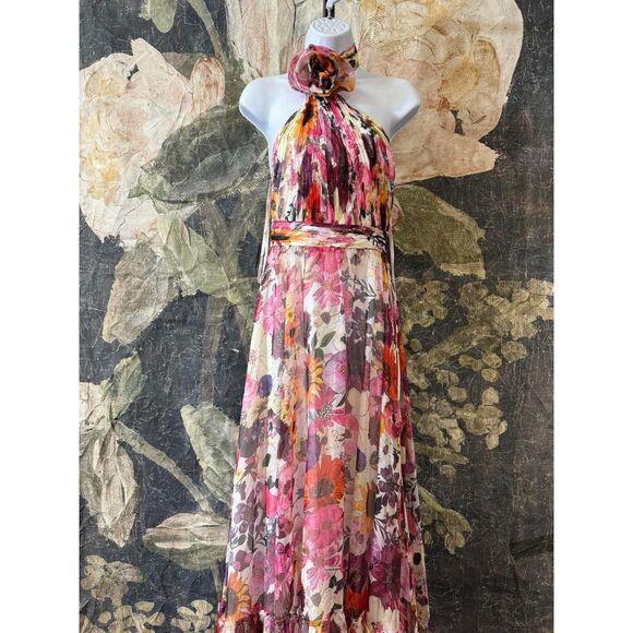 Mac Duggal Floral Maxi Dress - Pink and Purple - Picture 5 of 10